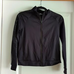 Ultracor black zip up jacket with snakeskin detail on sleeves, with pockets